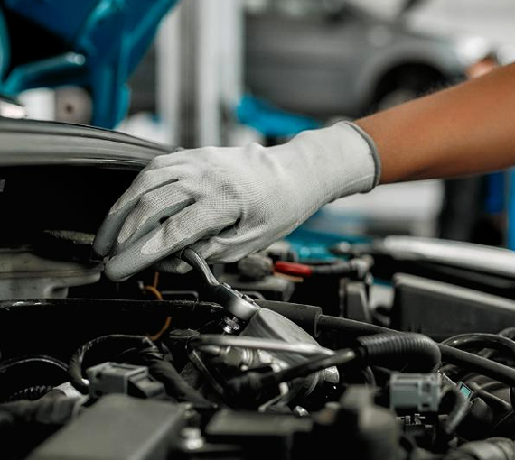 Inside of vehicle's hood being examined