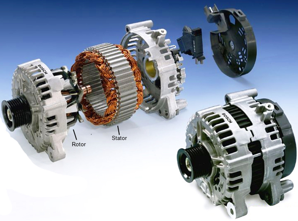 Disassembled Alternator Diagram