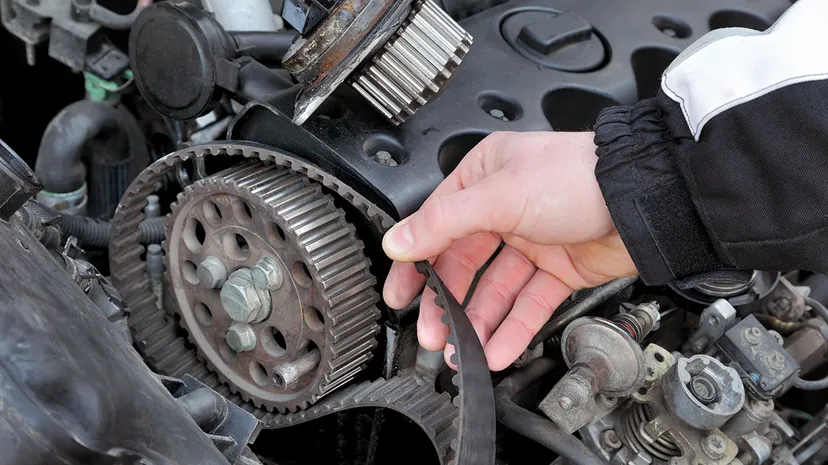 Someone holding loose alternator belts