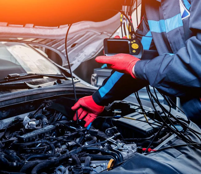 Engine being serviced