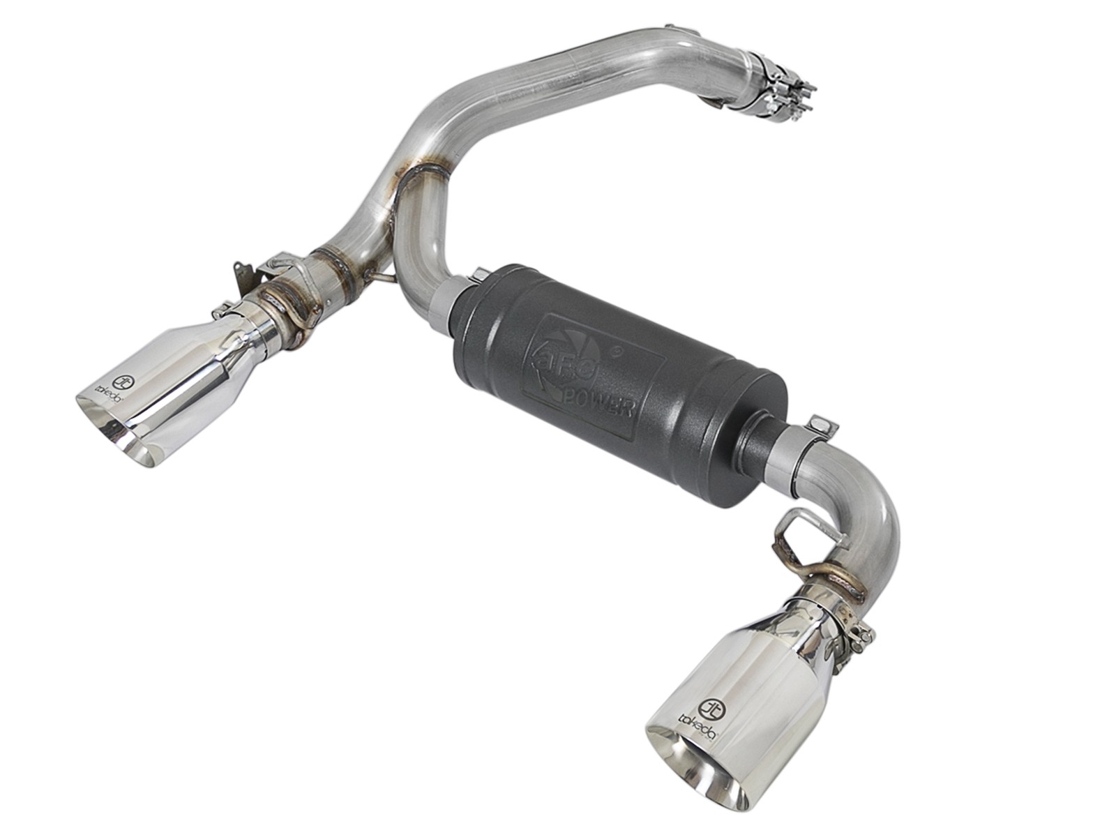 An axle-back style exhaust system