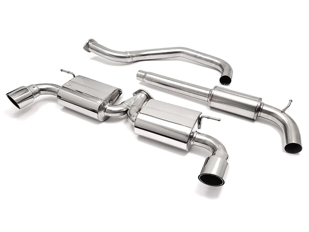An exhaust system in three seperate parts
