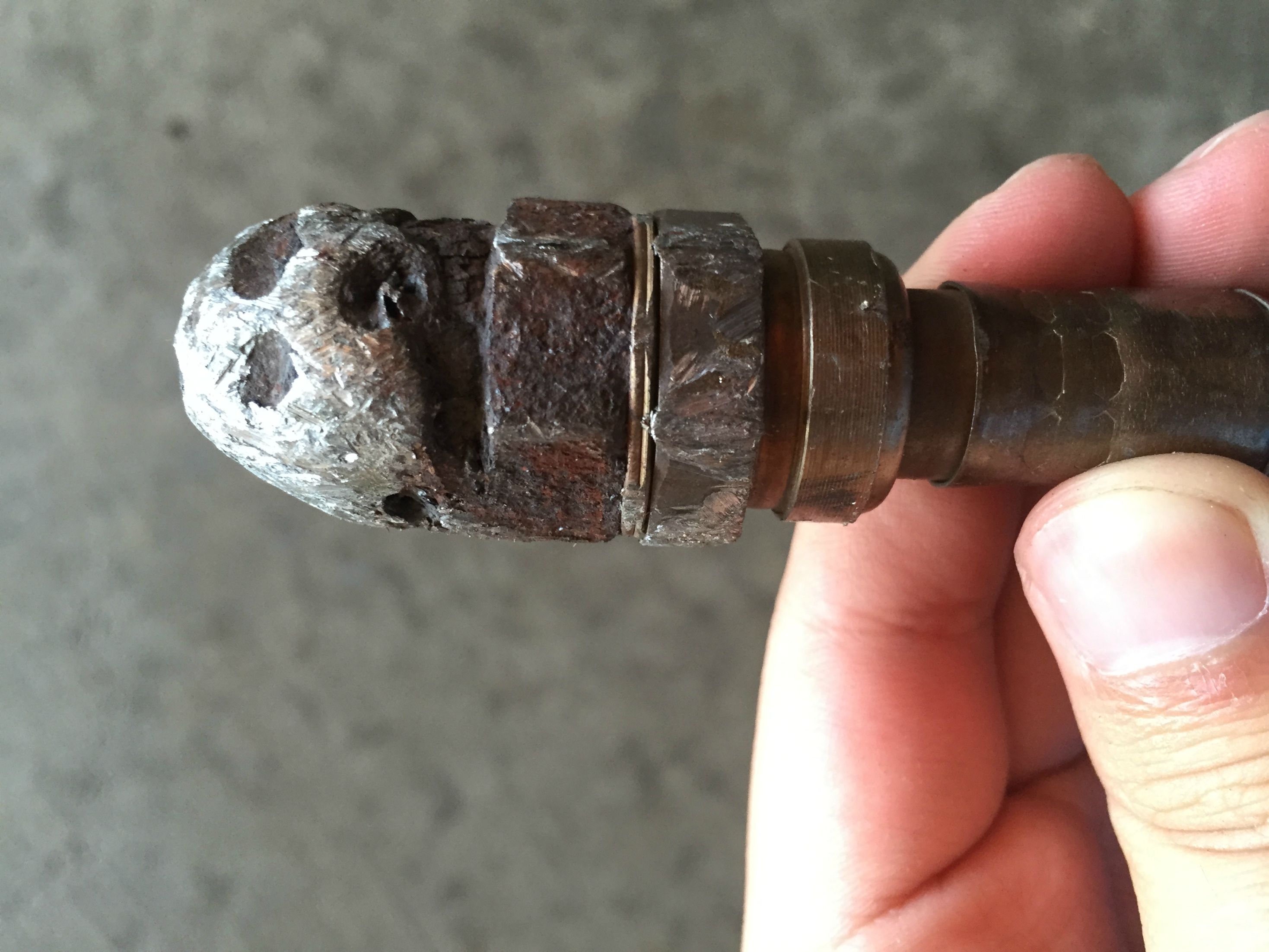 A damaged oxygen sensor