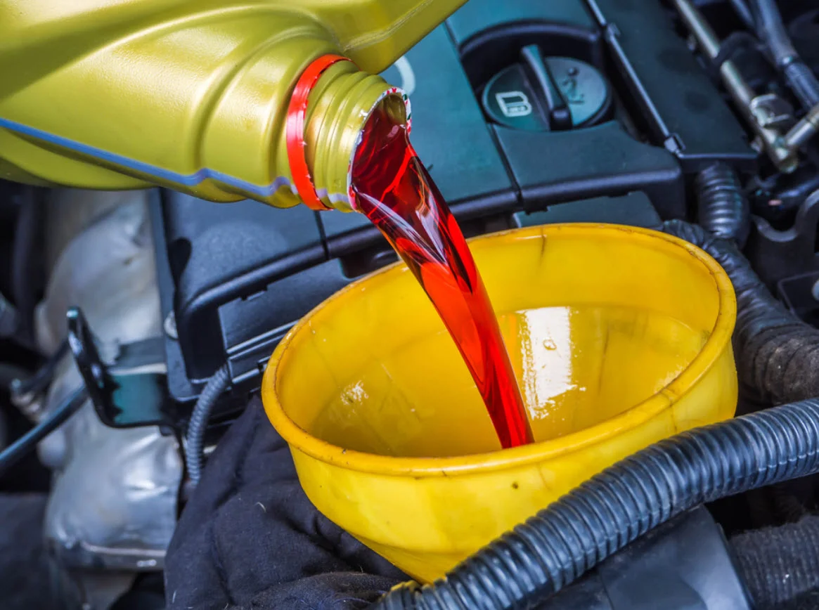 Transmission fluid being replaced